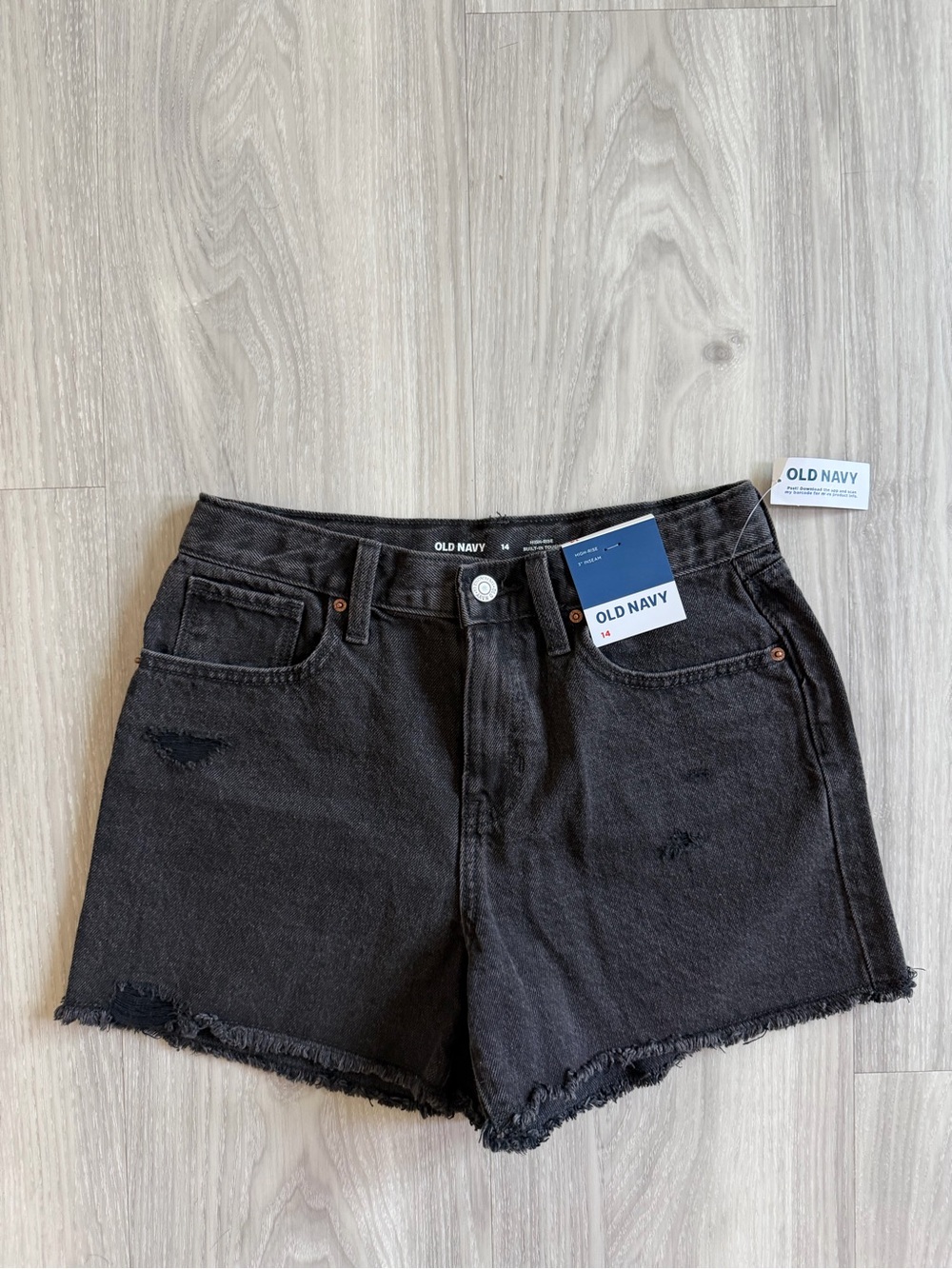 Old Navy Black Distressed Denim Cutoff Shorts